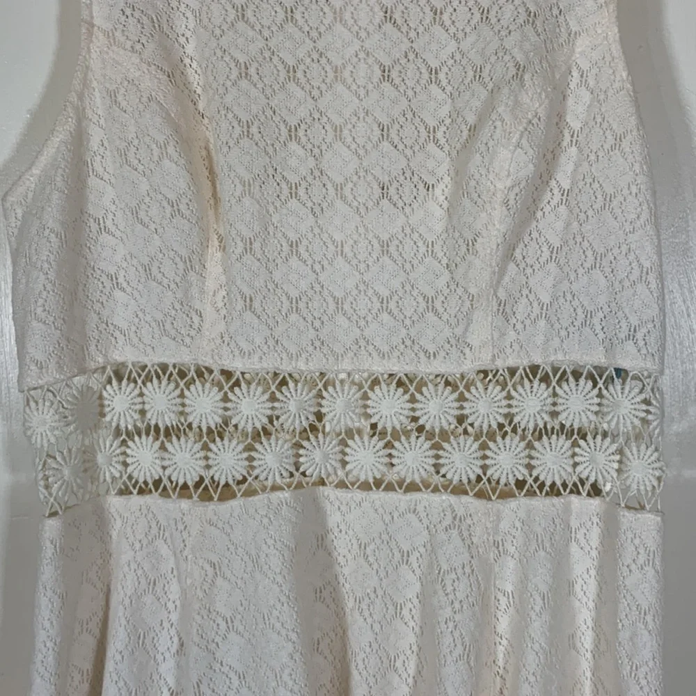 Free People Lace Crochet Fit and Flare Mini Dress, 6